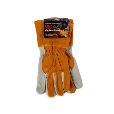 WELDCOTE Mig Welding Glove, Goatskin/ Split Cowhide Kevlar Thread X-L WCM50XL